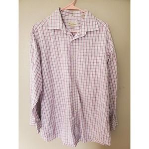 Men's Tommy Bahama 100% Cotton Long Sleeve Pink Striped Button Up Sz 32-33